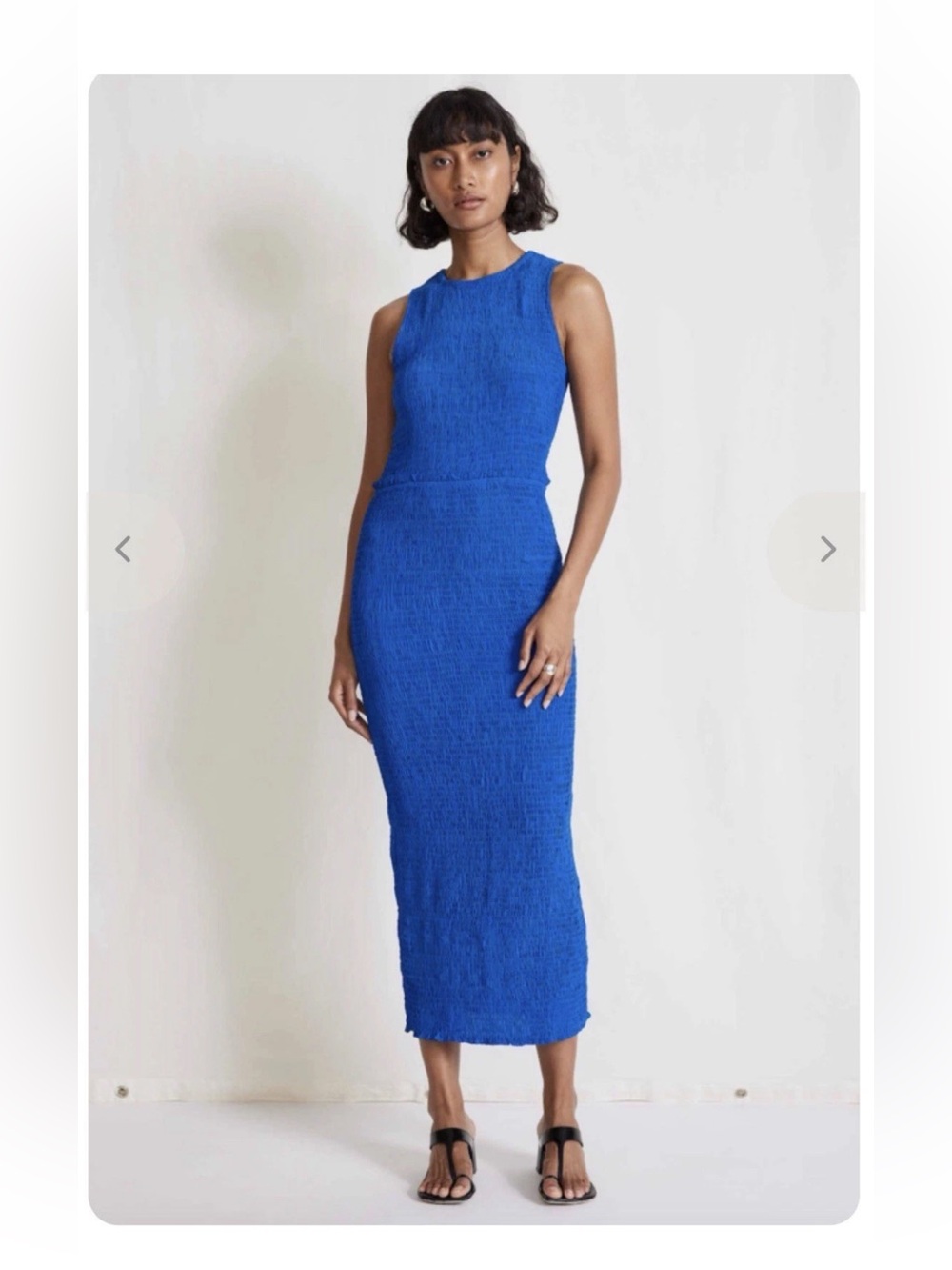 Apiece Apart Medium Short Sleeve Suenos Smock Tank Dress Azul Blue